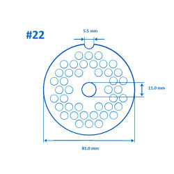 Meat Mincer #22 Plate - 18mm